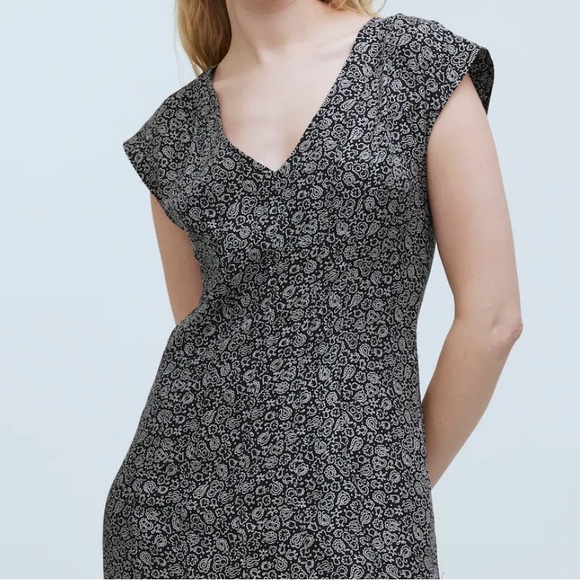 NWT Madewell Cap Sleeve V Neck Midi Dress size 4 - Picture 3 of 5